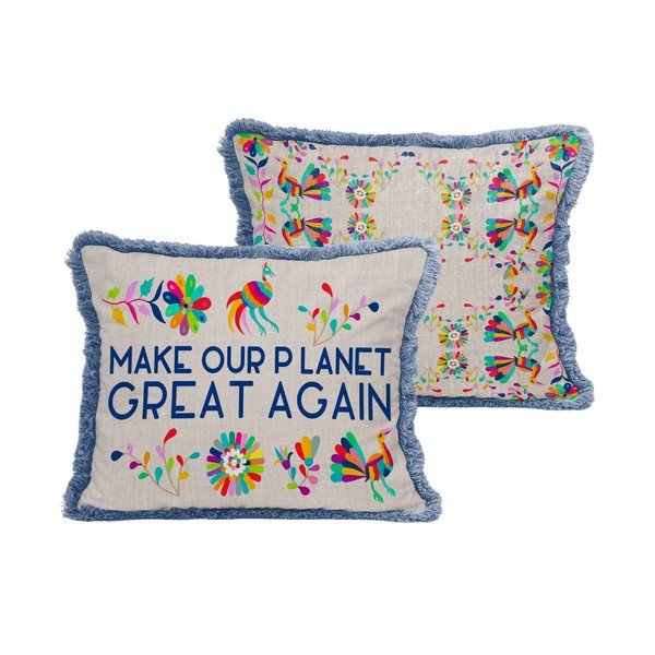 Cuscino in lino, 50 x 35 cm Great Again - Madre Selva