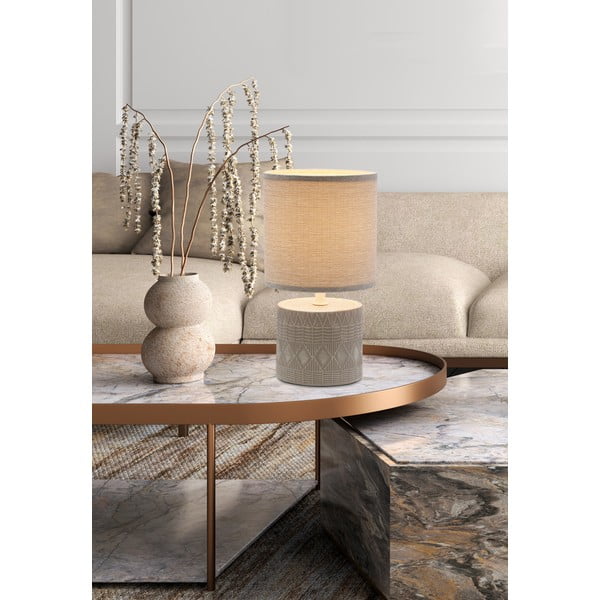 Lampada da tavolo grigia con paralume in tessuto (altezza 26 cm) Dina - Candellux Lighting-image-1