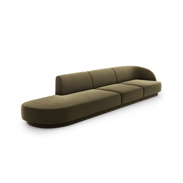 Divano in velluto verde 328 cm Miley - Micadoni Home-image-3