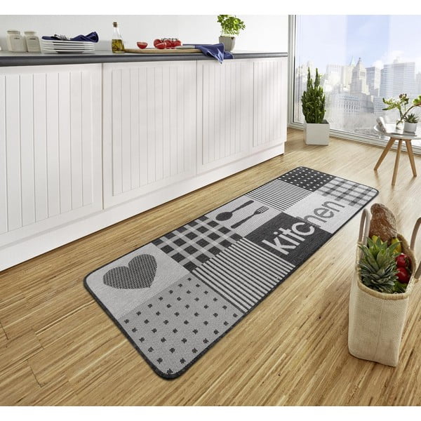 Runner da cucina grigio, 70 x 180 cm Weave Patchwork Kitchen - Hanse Home-image-1