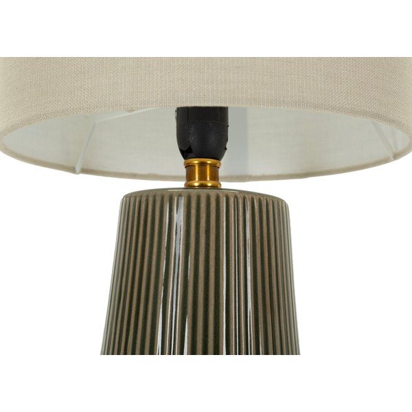 Lampada da tavolo color kaki/color crema in ceramica con paralume in tessuto (altezza totale 41,5 cm) Harmony – Mauro Ferretti-image-3
