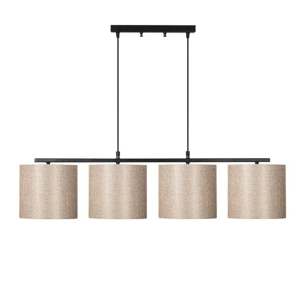 Lampadario nero con paralume in tessuto Baston – Opviq lights