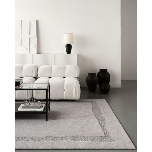 Tappeto in lana grigio 200x300 cm Morphic Rocca - Agnella-image-3