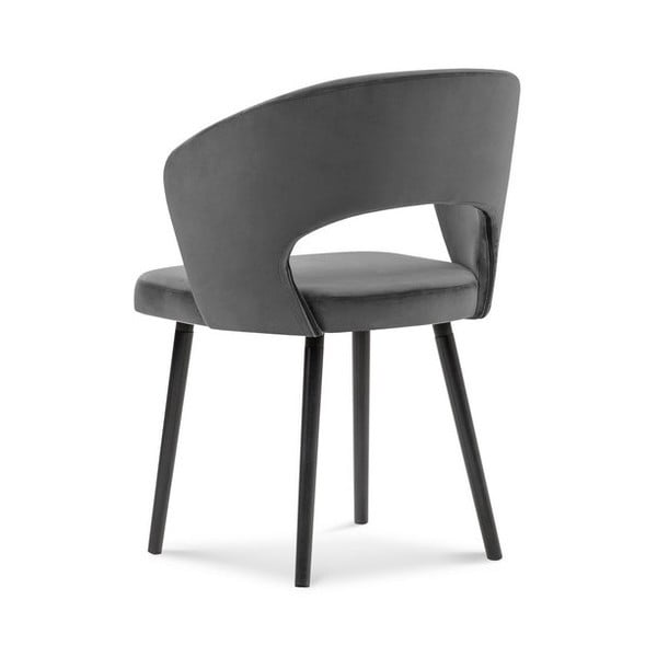 Sedia da pranzo grigio scuro in imbottito con braccioli Elpis – Windsor & Co Sofas-image-2