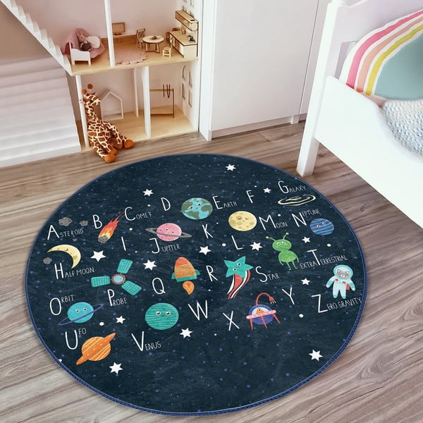 Tappeto per bambini blu scuro ø 100 cm Comfort - Mila Home-image-3