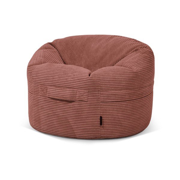 Pouf a sacco per bambini color mattone con rivestimento in velluto a coste Roll 80 – SLOWDOWN