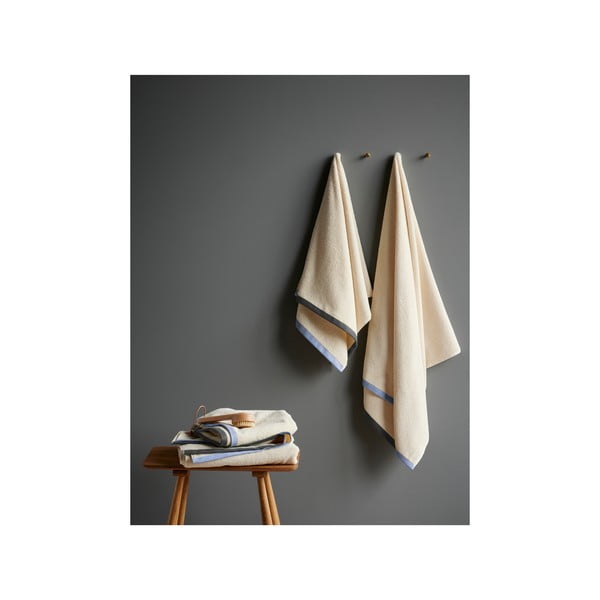 Asciugamano in cotone blu e beige 50x100 cm Contrast - Södahl-image-4