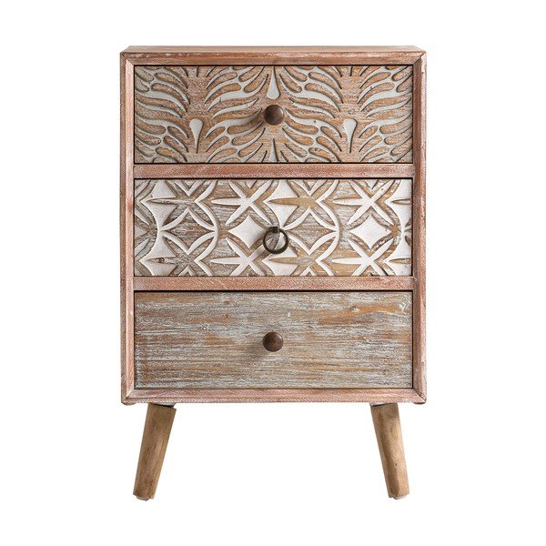 Comodino in legno di abete in colore naturale Bali - Burkina