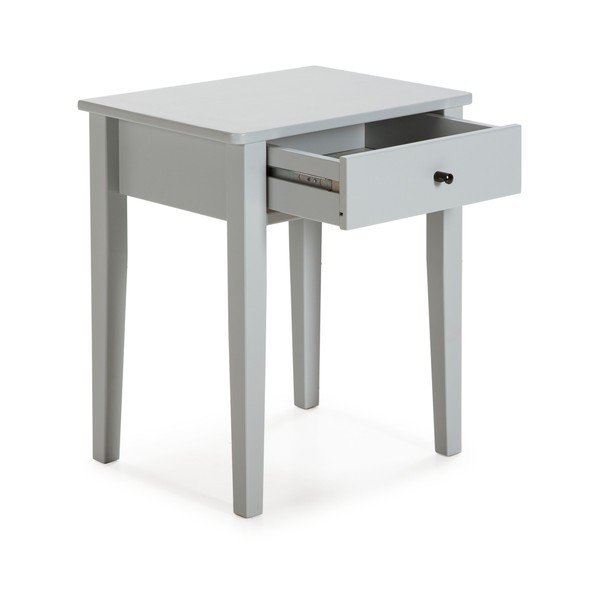 Comodino in legno di pino grigio chiaro Bart - Marckeric-image-2