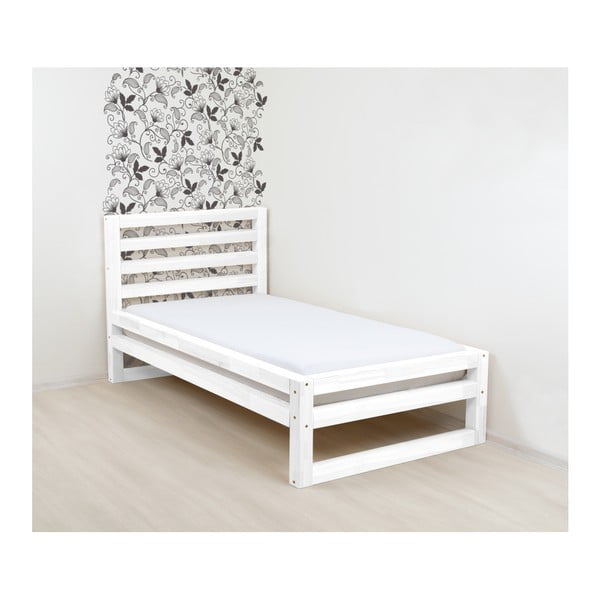 Bílá dřevěná jednolůžková postel Benlemi DeLuxe, 200 x 90 cm