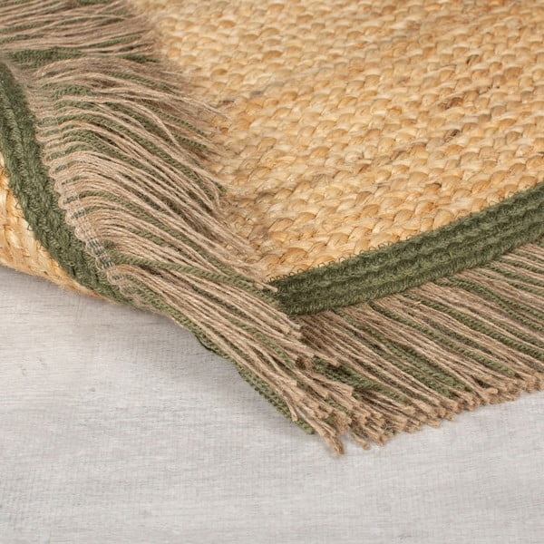 Tappeto rotondo di colore naturale in iuta tessuto a mano ø 180 cm Kahana – Flair Rugs-image-4
