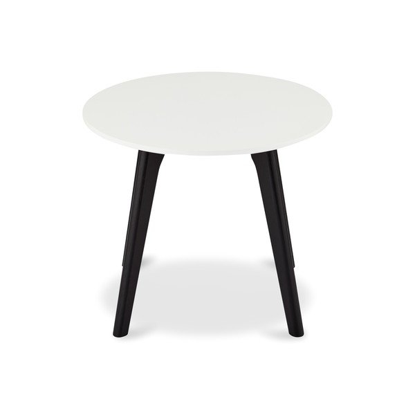 Tavolino bianco e nero con gambe in rovere, Ø 48 cm Life - Furnhouse-image-1