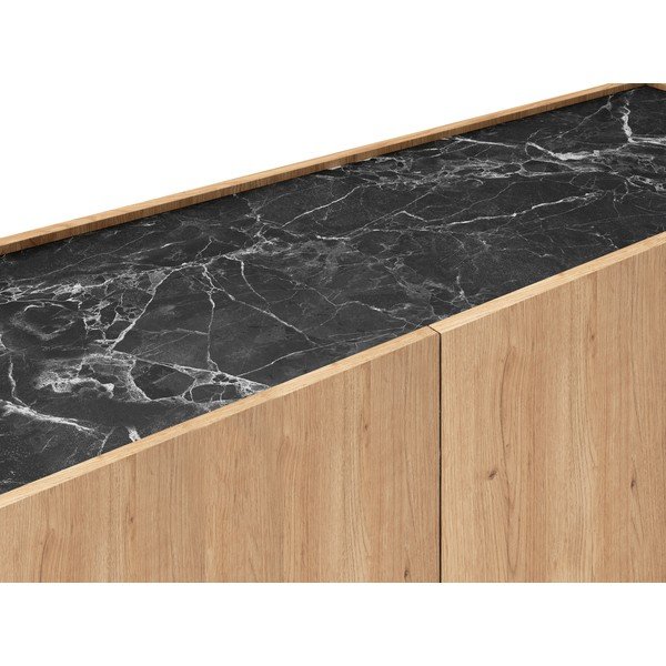 Tavolo TV in rovere nero/naturale 160x48 cm Dione - Marckeric-image-1