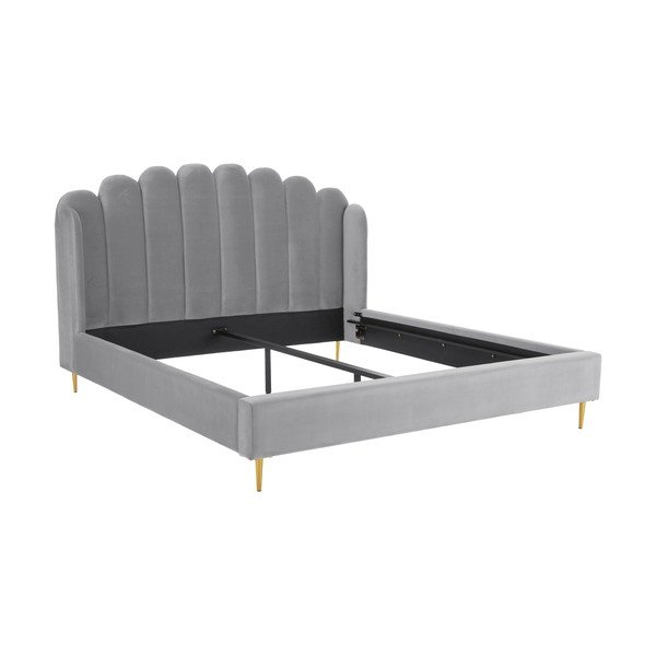 Letto imbottito grigio , 180 x 200 cm Glamour - Westwing Collection-image-4