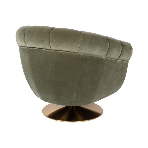 Poltrona in velluto verde oliva Member - Dutchbone-image-4