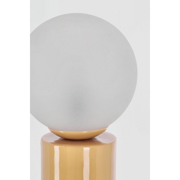 Lampada da tavolo in metallo con paralume in vetro (altezza totale 47 cm) Malton – Bizzotto-image-3