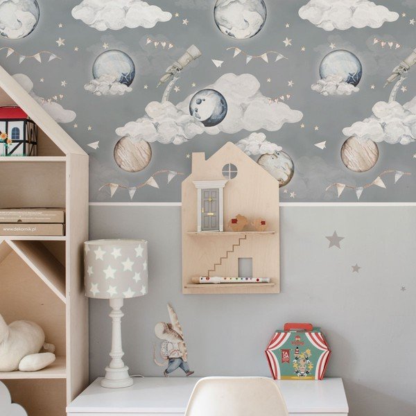 Carta da parati per bambini 100 cm x 280 cm Magic Planets - Dekornik-image-1