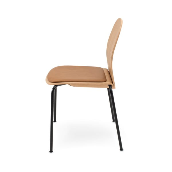 Sedie da pranzo in set marrone cognac/di colore naturale con effetto rovere impilabili 2 pz Book – Gazzda-image-3