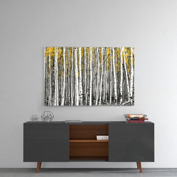 Pittura su vetro , 110 x 70 cm Yellow Forest - Insigne-image-1