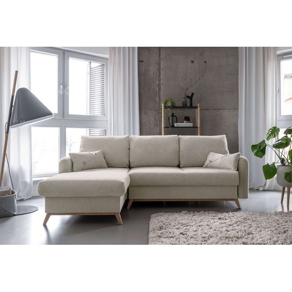 Divano letto angolare beige, angolo sinistro Scandic Lagom - Miuform-image-1