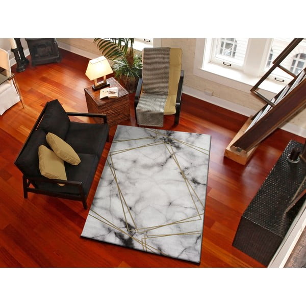 Tappeto grigio e bianco , 160 x 230 cm Artist Marble - Universal-image-1