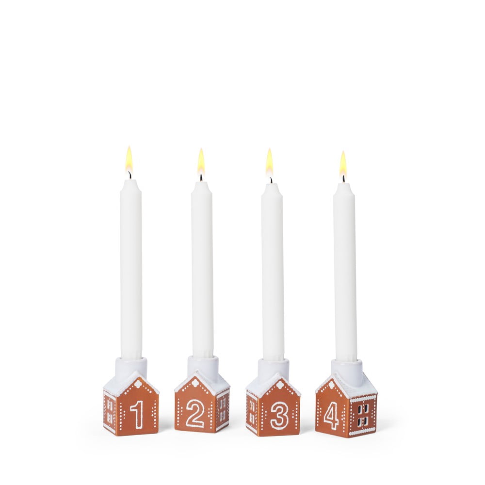 Palm Cera Candela Calendario Dell'Avvento 1-24 - Bianca, Altezza 20 Cm, Durata 100 Ore, Cristalli Decorativi