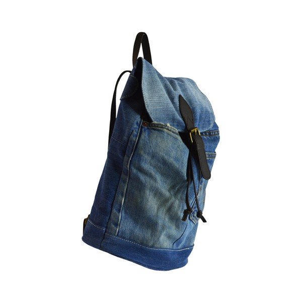 Zaino in denim blu con cinghie in pelle Light - Chicca Borse-image-2