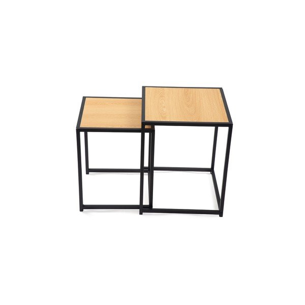 Set di tavolini con effetto rovere 2 pz 38x38 cm Noah – Bonami Essentials-image-2