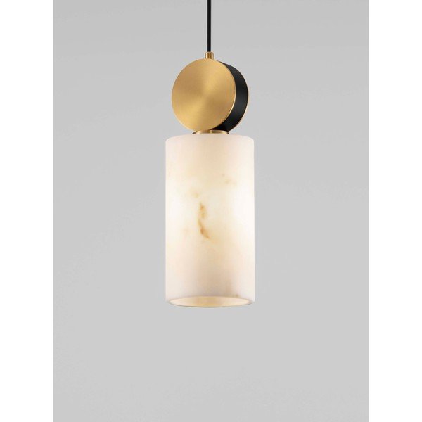 Lampadario color crema/color ottone con effetto pietra ø 12 cm Maru – Nova Luce-image-2