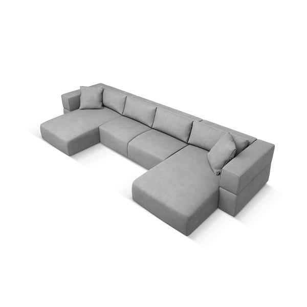 Divano angolare a U grigio chiaro Esther - Milo Casa-image-2