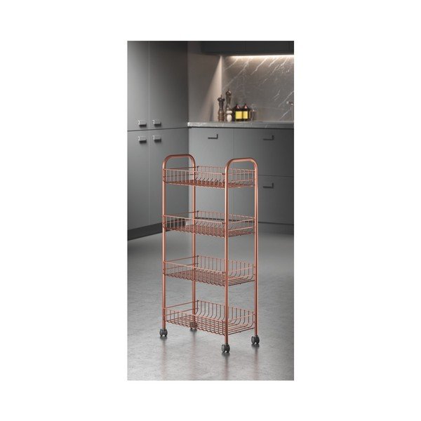 Scaffale mobile in metallo color rame 41x84 cm Ascona - Metaltex-image-3
