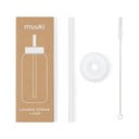 Cannuccia in silicone con scopino per pulizia e tappo inclusi Clear  – Muuki