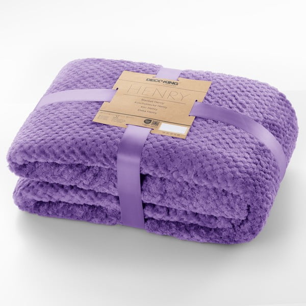 Coperta in microfibra viola, 70 x 150 cm Henry - DecoKing-image-3