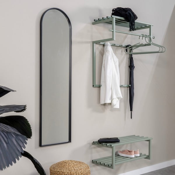 Attaccapanni da parete verde polveroso in metallo con scaffale 76 cm Rizzoli – Spinder Design-image-1