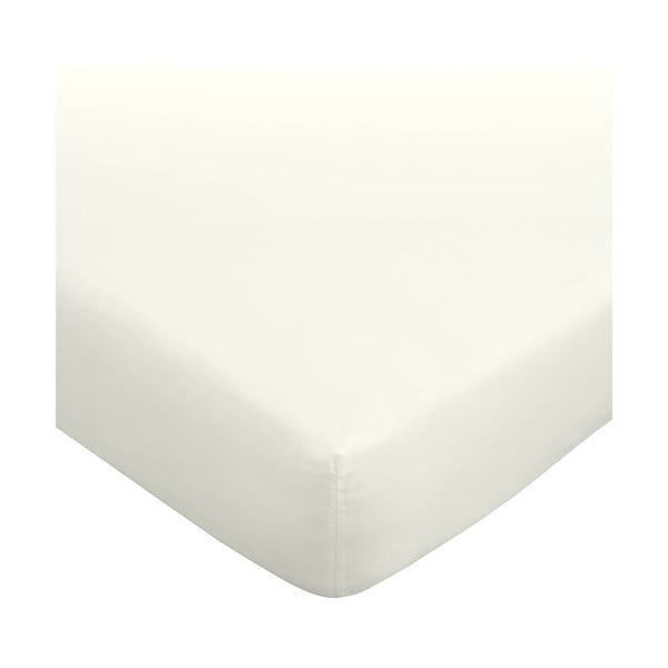 Lenzuolo crema in cotone egiziano elasticizzato 135x190 cm - Bianca