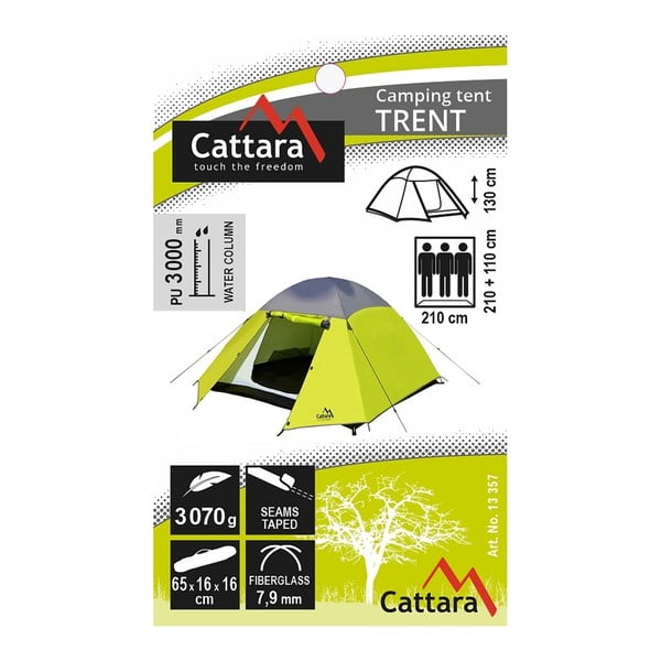 Tenda gialla doppia per 3 persone Trent - Cattara-image-2