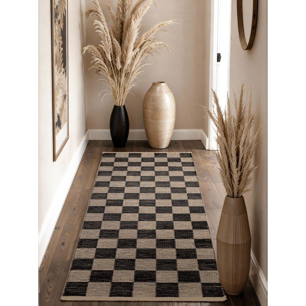 Passatoia nera/color crema in misto iuta reversibile/tessuta a mano 80x200 cm Rex – Hanse Home-image-1