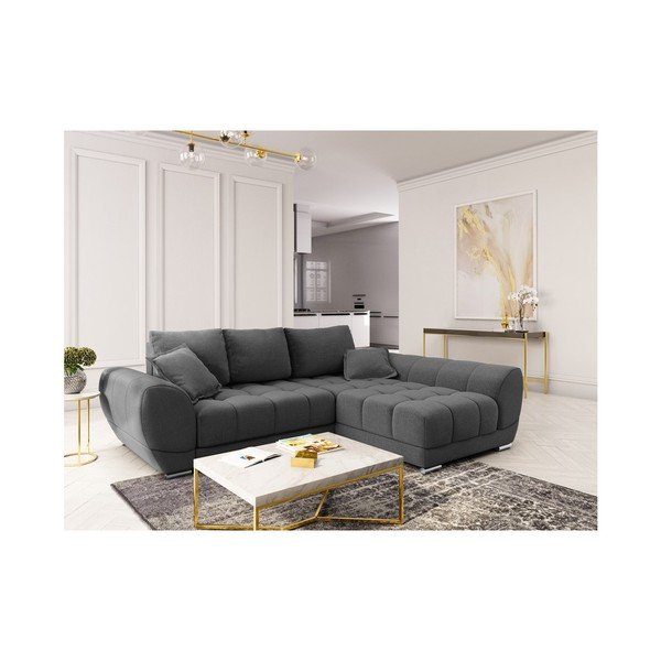 Tmavě šedá rozkládací rohová pohovka Windsor & Co Sofas Cloudlet, pravý roh-image-3
