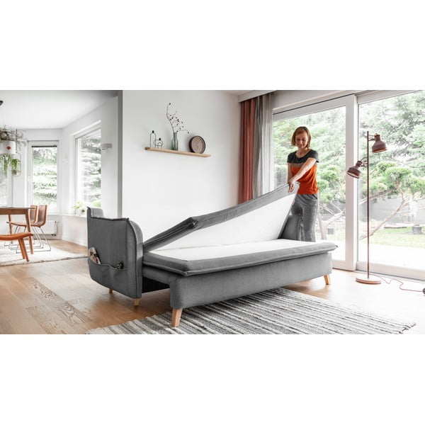 Divano letto grigio 225 cm Charming Charlie - Miuform-image-4