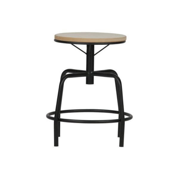 Černobílá kovová stolička WOOOD