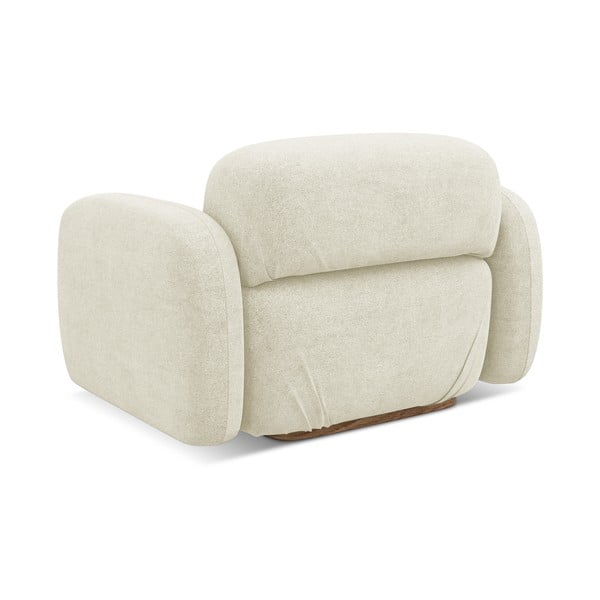 Parte divano componibile color crema con rivestimento in bouclé Ailani – Makamii-image-3