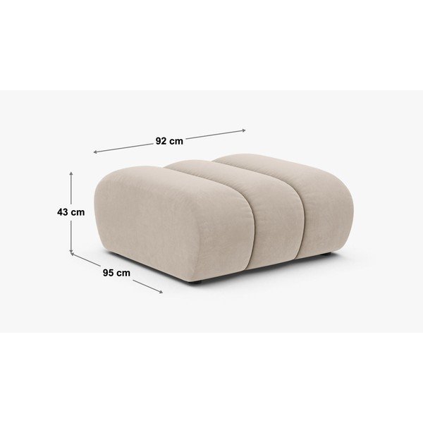 Poggiapiedi grigio con rivestimento in ciniglia Lupine – Micadoni -image-3