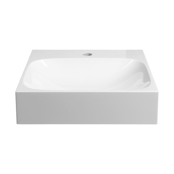 Lavabo bianco in composito minerale 40x40 cm Emona – Sapho-image-2