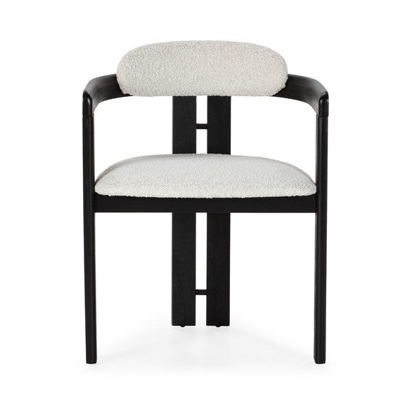 Set di sedie da pranzo bianca/nera in imbottito con braccioli 2 pz Eiden – MOME-image-2