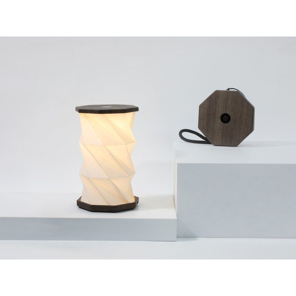 Decorazione luminosa bianca/grigia con ricarica USB portatile ø 8 cm Twist – Gingko-image-3