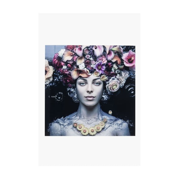 Pittura su vetro Flower Art Lady, 80 x 80 cm - Kare Design