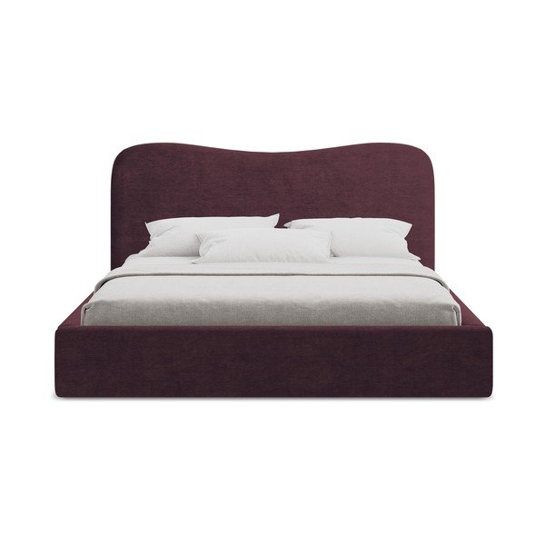 Letto matrimoniale imbottito viola scuro con contenitore con rete inclusa 160x200 cm Kahai – Makamii-image-4