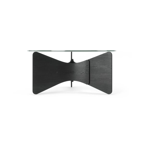 Tavolino rotondo nero con piano in vetro 87x87 cm Madera - Umbra