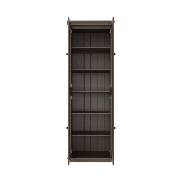 Vetrina marrone scuro in pino massiccio 74x223x37 cm Anita – Støraa-image-3