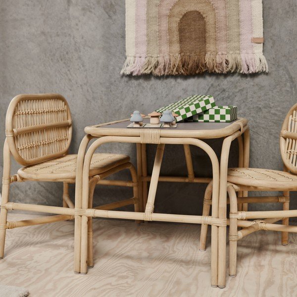 Tavolino per bambini in rattan 70x48 cm Nana – OYOY Mini-image-2